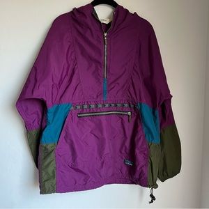 Vintage LL Bean 1980’s Women’s purple qtr zip pull over windbreaker large